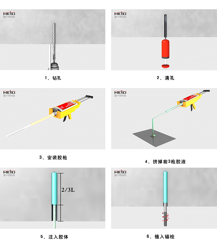 致電曼卡特索取3D植筋膠施工方法視頻，2分鐘學(xué)會(huì)植筋膠施工技術(shù)